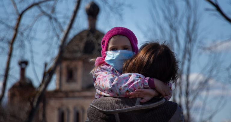 child in mask