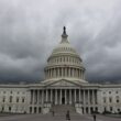 Dark summer storm clouds gathering over the U.S. Capitol building in Washington, D.C.