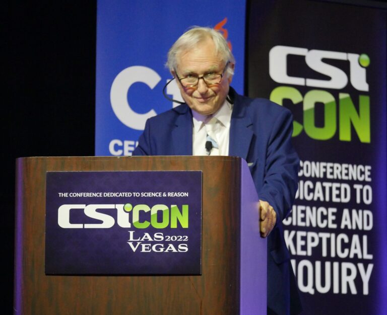 Richard Dawkins speaking at CSICon 2022.